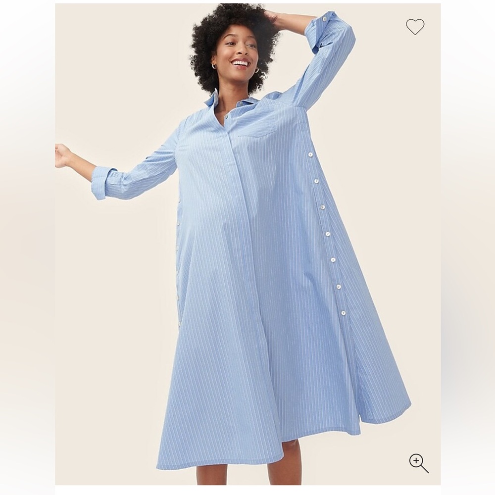 HATCH Maternity the Jesse Shirtdress in Blue Stripe, Size 2 (6-8/M) NWT
